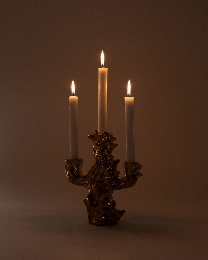 CORAL CANDLESTICK | gold